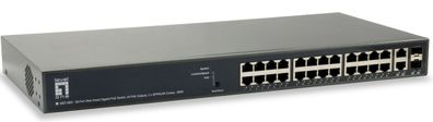 LevelOne 26-Port-Web Smart-Gigabit-PoE-Switch, 24 PoE-Ausgänge