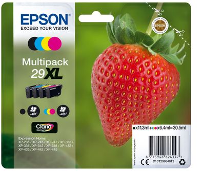Epson Tintenpatrone 29XL Multipack (BK/ M/ C/ Y) (ca.450 Seiten)