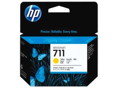 HP Tintenpatrone Nr. 711 (CZ136A) Gelb 3er Packung 29 ml