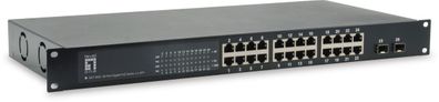 LevelOne 26-Port Gigabit PoE Switch, 2 x SFP, 24 PoE 500W