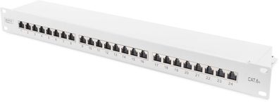 Digitus cat.6A 19Zoll Patchpanel 1HE 24-Port grau
