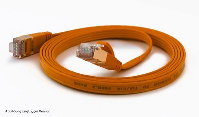 wantecWire Patchkabel CAT6A extraflach FTP orange 0,10m