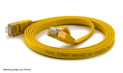 wantecWire Patchkabel CAT6A extraflach FTP gelb 0,10m