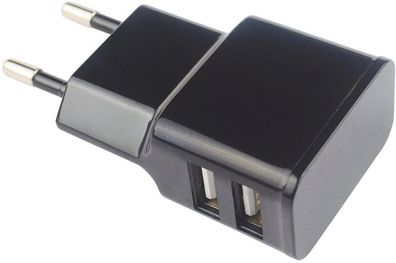 3er-Pack AXXTRA 2.4 Amp Dual USB Wall Charger (Black)