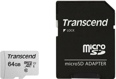 Transcend microSDXC 64GB Premium 300S Class 10 + SD-Adapter