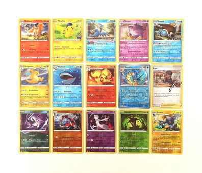 15 seltene Reverse-HOLO * Stern Pokémon-Karten Reverse-holo-rare - Deutsch - Sortiert
