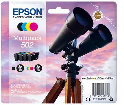 Epson Tintenpatrone 502 Multipack S/ G/ C/ M (ca.210/165 Seiten)