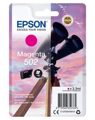 Epson Tintenpatrone 502 Magenta (ca.160 Seiten)