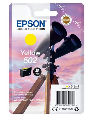 Epson Tintenpatrone 502 Gelb (ca.160 Seiten)