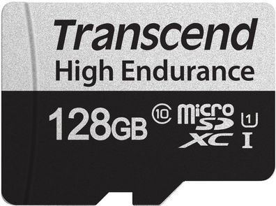 Transcend 128GB microSD 350V UHS-I U1, class 10 High Endurance