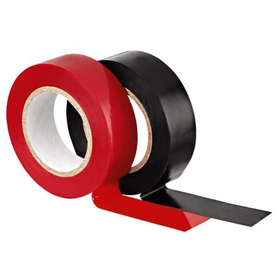 Hama 2x Rolle Elektro-Isolierband schwarz Rot Isolierbänder Elektriker Tape Band