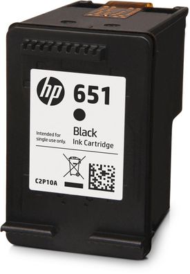 HP Tintenpatrone Nr. 651 C2P10AE Schwarz (ca. 600 Seiten)