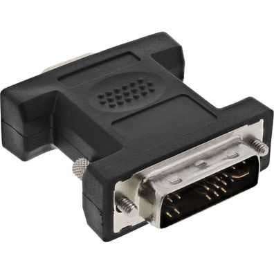 InLine® DVI-A Adapter, Analog 12 + 5 Stecker auf 15pol HD Buchse (VGA), schwarz