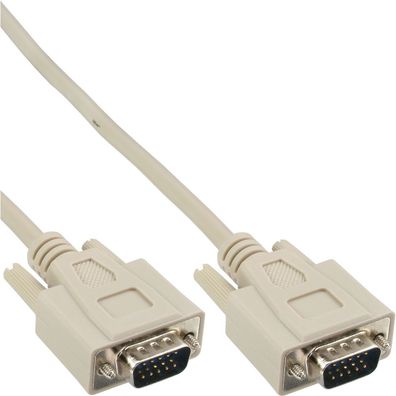 InLine® VGA Kabel, 15pol HD Stecker / Stecker, 3m, beige
