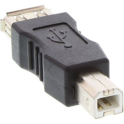 InLine® USB 2.0 Adapter, Buchse A auf Stecker B, schwarz