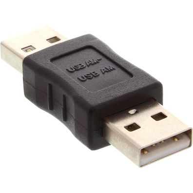 InLine® USB 2.0 Adapter, Stecker A auf Stecker A, schwarz