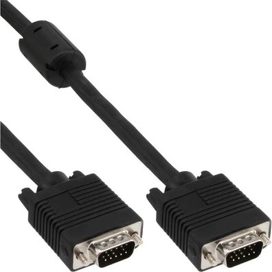 InLine® S-VGA Kabel, 15pol HD Stecker / Stecker, schwarz, 10m, schwarz