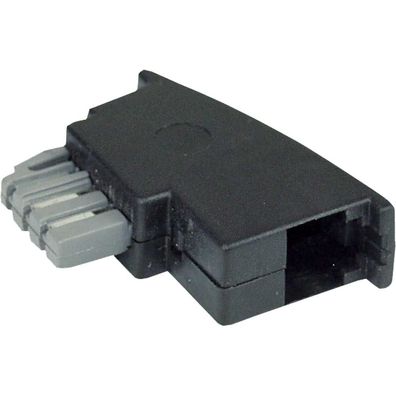 InLine® TAE-N Adapter, TAE-N Stecker auf RJ11 Buchse 6P4C, schwarz