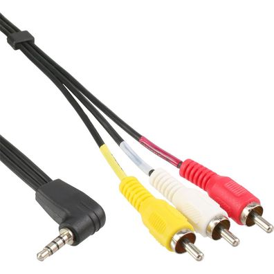 Audio/ Video Kabel, 3,5mm 4pol Stecker auf 3x Cinch für Digitalkamcorder, 1,5m