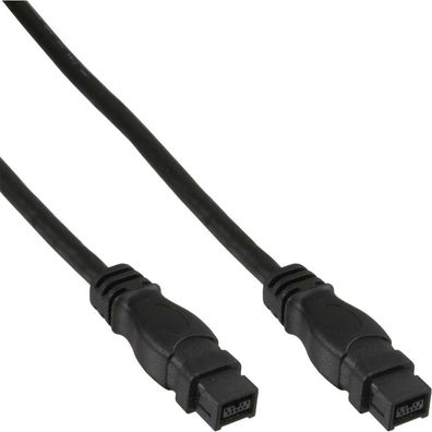 InLine® FireWire Kabel, IEEE1394 9pol Stecker / Stecker, schwarz, 5m, schwarz