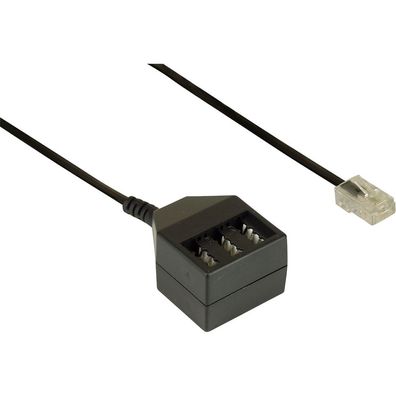 InLine® TAE Adapterkabel, RJ45 Stecker auf TAE NFN Dose, 20cm, schwarz