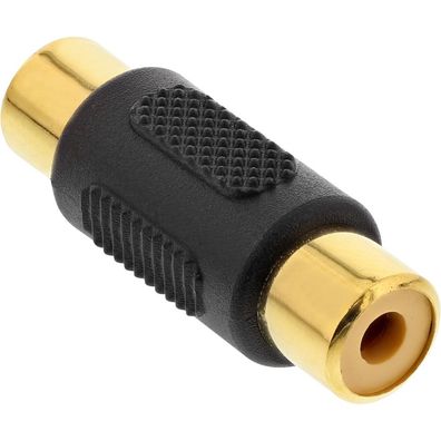 InLine® Audio Adapter, Cinch Buchse an Cinch Buchse, vergoldet, schwarz