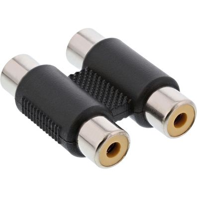 InLine® Audio Adapter, 2x Cinch Kupplung, Buchse / Buchse, schwarz