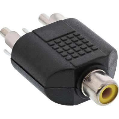 InLine® Audio Adapter, Cinch Buchse an 2x Cinch Stecker, schwarz