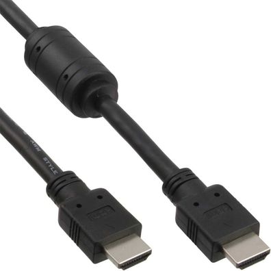 InLine® HDMI Kabel, HDMI-High Speed, Stecker / Stecker, schwarz, mit Ferrit, 5m,