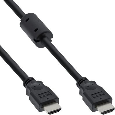 InLine® HDMI Kabel, HDMI-High Speed, Stecker / Stecker, schwarz, mit Ferrit, 3m,