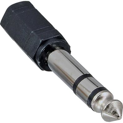InLine® Audio Adapter, 6,3mm Klinke Stecker an 3,5mm Klinke Buchse, Stereo, schw