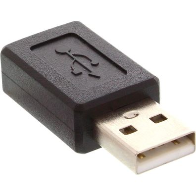 InLine® USB 2.0 Adapter, Stecker A auf Mini-5pol Buchse, schwarz