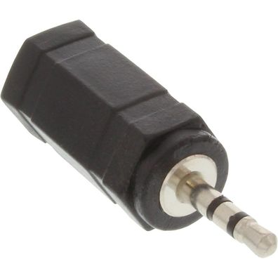 InLine® Audio Adapter, 2,5mm Klinke Stecker zu 3,5mm Buchse, Stereo, schwarz