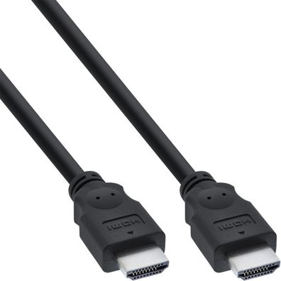 InLine® HDMI Kabel, HDMI-High Speed, Stecker / Stecker, schwarz, 0,5m, schwarz