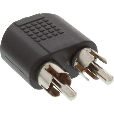 InLine® Audio Adapter, 3,5mm Klinke Buchse Stereo an 2x Cinch Stecker, schwarz