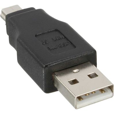 InLine® USB 2.0 Adapter, Stecker A auf Mini-5pol Stecker, schwarz