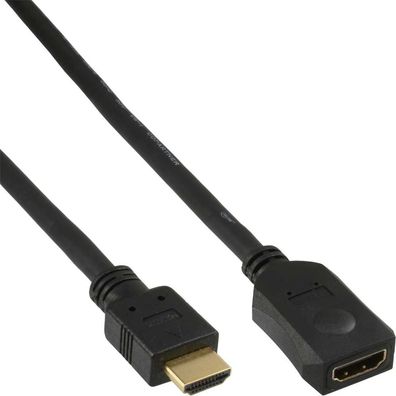 InLine® HDMI Verlängerung, HDMI-High Speed, Stecker / Buchse, vergoldete Kontakt