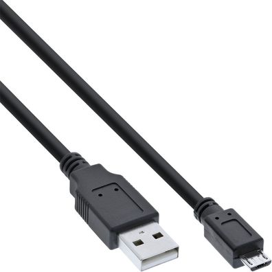 InLine® Micro-USB 2.0 Kabel, USB-A Stecker an Micro-B Stecker, schwarz, 1m, schw