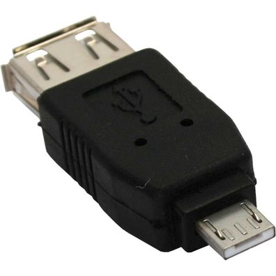 InLine® Micro-USB Adapter, Micro-A Stecker an USB A Buchse, schwarz