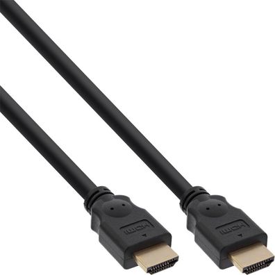 InLine® HDMI Kabel, HDMI-High Speed, Stecker / Stecker, verg. Kontakte, schwarz,