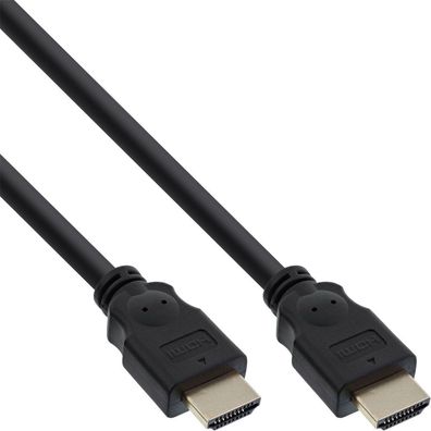 InLine® HDMI Kabel, HDMI-High Speed, Stecker / Stecker, verg. Kontakte, schwarz,