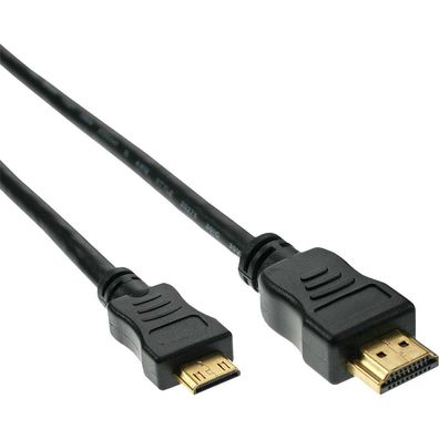 InLine® HDMI Mini Kabel, HDMI Stecker auf Mini Stecker, verg. Kontakte, schwarz,
