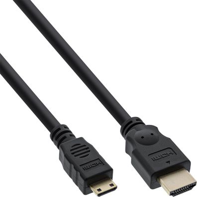 InLine® HDMI Mini Kabel, High Speed HDMI Cable, Stecker A auf C, verg. Kontakte,