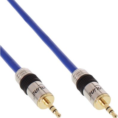 InLine® Klinken-Kabel Premium, 3,5mm Stecker / Stecker, 2m, blau
