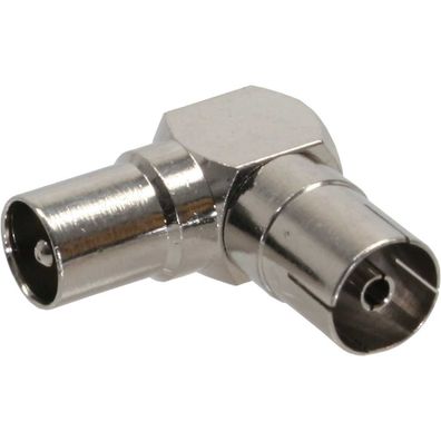 InLine® Antenne Koaxial Verbinder Stecker / Buchse, 90° gewinkelt, Metall