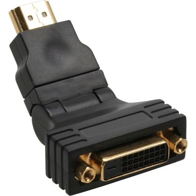 HDMI-DVI Adapter, 19pol St auf 24 + 1 Bu, mit 180° Winkel, vergoldete Kontakte