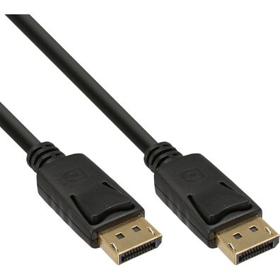 InLine® DisplayPort Kabel, schwarz, vergoldete Kontakte, 5m, schwarz