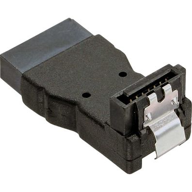 InLine® SATA Adapter Stecker / Buchse, gewinkelt nach unten, schwarz