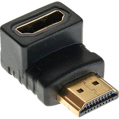 InLine® HDMI Adapter, Stecker / Buchse, gewinkelt unten, vergoldete Kontakte, 4K