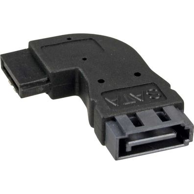 InLine® SATA Adapter Stecker / Buchse, gewinkelt rechts, schwarz